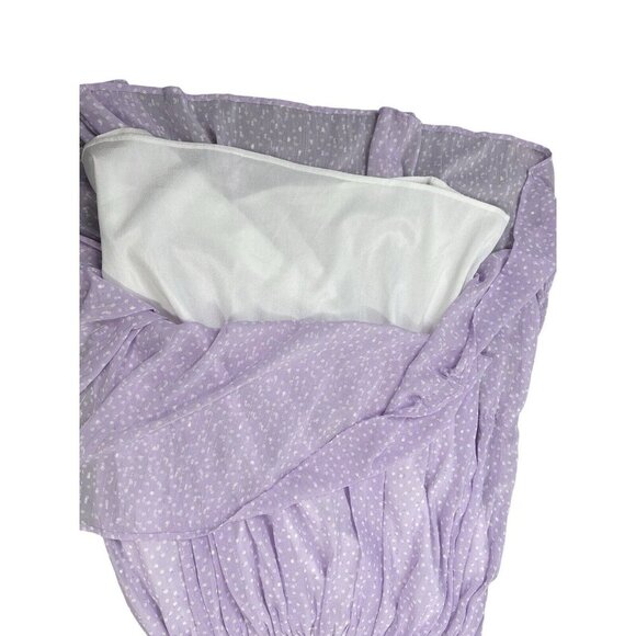 Purple Polka Dot Dress Large Pastel Lace Collar Accordion Sleeve Lolita Coquette - Picture 11 of 13